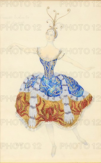 La Princesse Enchantée. Costume design for the ballet The Sleeping Princess, 1921. Artist: Bakst, Léon (1866-1924)