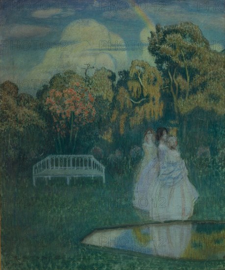 Park bathed in shadows, 1904. Artist: Borisov-Musatov, Viktor Elpidiforovich (1870-1905)