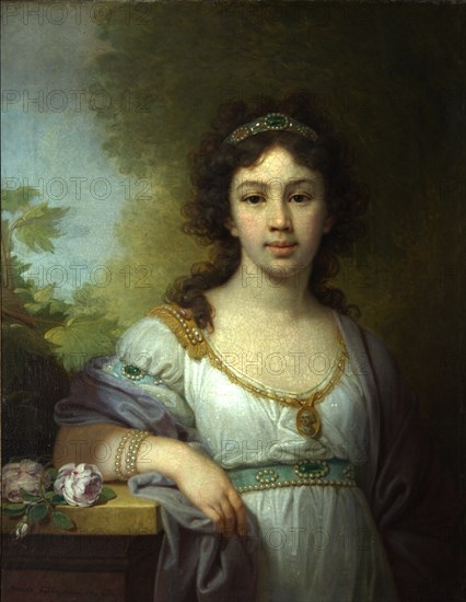 Portrait of Varvara Shidlovskaya, 1798. Artist: Borovikovsky, Vladimir Lukich (1757-1825)