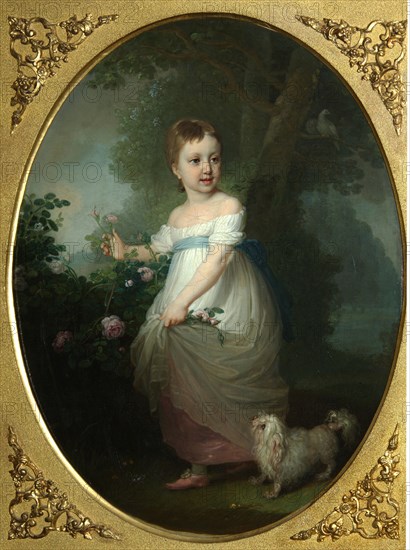 Portrait of Yelena Naryshkina as Child, Early 1790s. Artist: Borovikovsky, Vladimir Lukich (1757-1825)