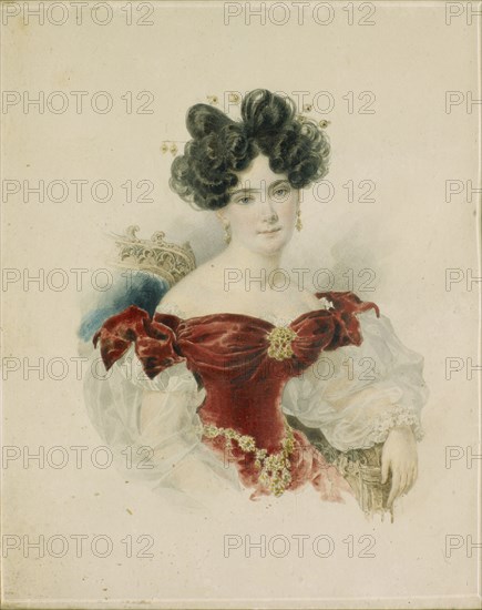 Portrait of Princess Natalia Viktorovna Kochubey, née Kochubey (1800-1854), 1830s. Artist: Briullov, Alexander Pavlovich (1798-1877)
