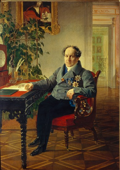 Portrait of Prince Alexander Nikolayevich Golitsyn (1773-1844), 1840. Artist: Briullov, Karl Pavlovich (1799-1852)