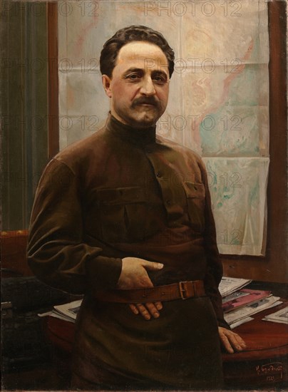 Portrait of Grigory (Sergo) Ordzhonikidze (1886?1937), 1929. Artist: Brodsky, Isaak Izrailevich (1884-1939)