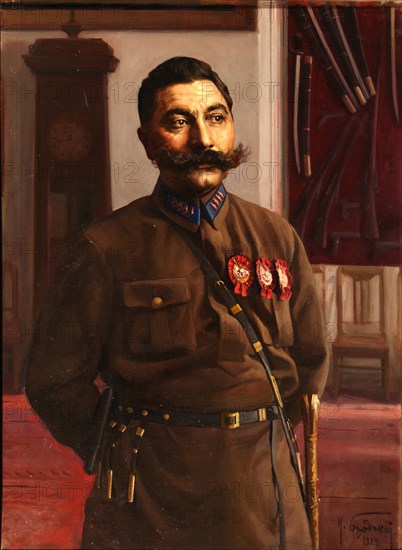 Portrait of Semyon Mikhailovich Budyonny (1883-1973), 1929. Artist: Brodsky, Isaak Izrailevich (1884-1939)