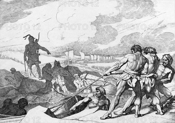 Oleg of Novgorod's campaign against Constantinople, before 1839. Artist: Bruni, Fyodor Antonovich (1800-1875)