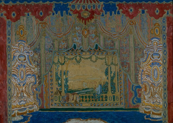Stage design for the theatre play Don Juan by Moliére, 1910. Artist: Golovin, Alexander Yakovlevich (1863-1930)