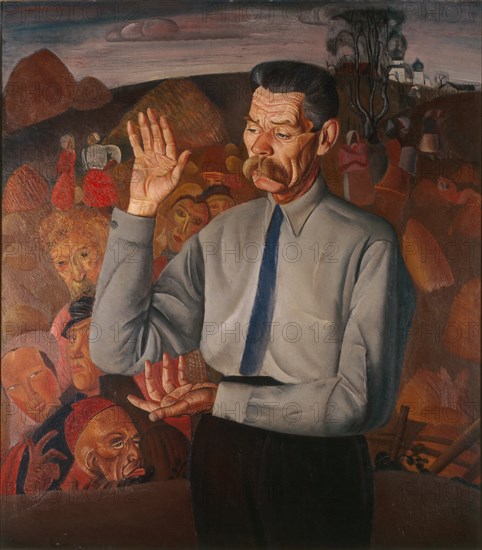 Portrait of the author Maxim Gorky (1868-1939), 1926. Artist: Grigoriev, Boris Dmitryevich (1886-1939)