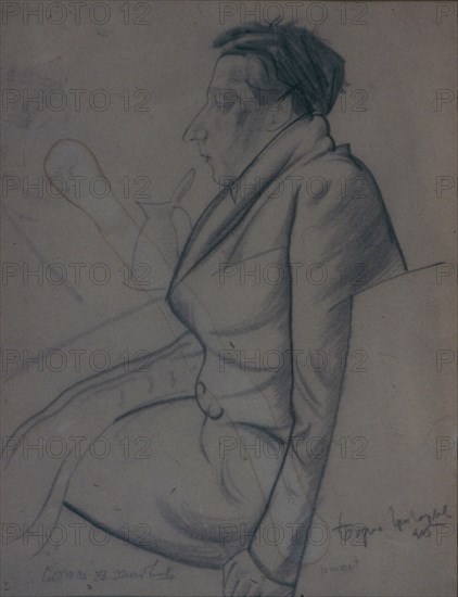 Portrait of the Poet Velimir Khlebnikov (1885-1922), 1915. Artist: Grigoriev, Boris Dmitryevich (1886-1939)