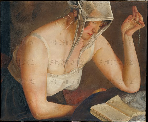 Woman Reading, c. 1922. Artist: Grigoriev, Boris Dmitryevich (1886-1939)