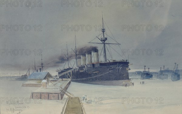 Armored cruiser Rossia, 1897. Artist: Isenberg, Konstantin Vasilyevich (1859-1911)