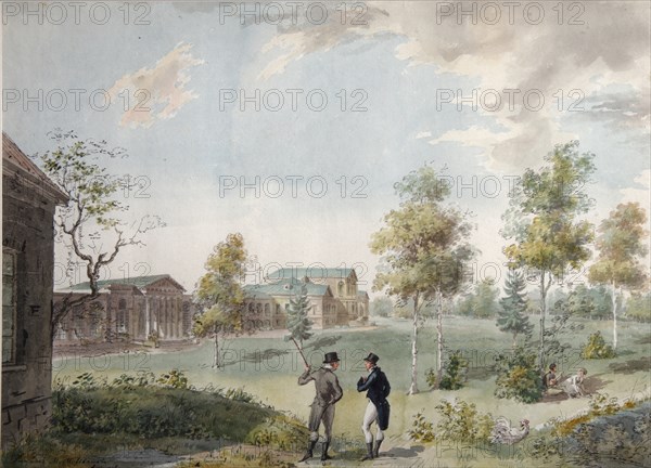 Main house of the Urban Estate of Count Alexei Kirillovich Razumovsky in Moscow, Early 1800s. Artist: Ivanov, Ivan Alexeyevich (1779-1848)