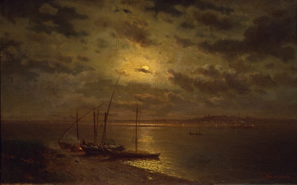 Moonlit Night, 1870s. Artist: Kamenev, Lev Lyvovich (1833-1886)