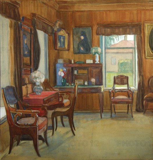 Interior in the House in Chegodayevo Village, 1900s. Artist: Korovina, Olga Nikolayevna (active 1900s)