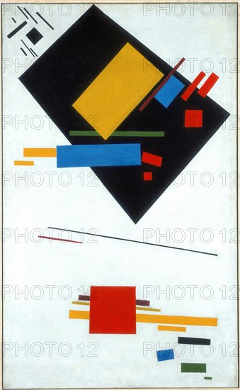 Suprematist painting (Black Trapezoid and Red Square), 1915. Artist: Malevich, Kasimir Severinovich (1878-1935)