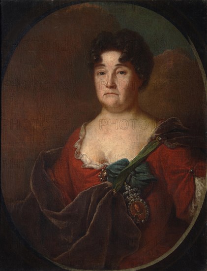 Portrait of Countess Anastasia Petrovna Golitsyna (1665-1729), née Prozorovskaya, 1728. Artist: Matveyev, Andrei Matveyevich (1701-1739)