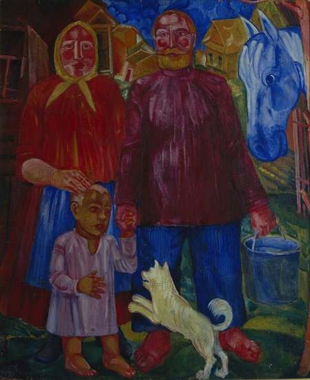 The Family of the Serednyaks, 1929. Artist: Palmov, Viktor Nikandrovich (1888-1929)