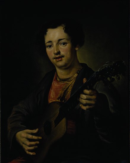 The Guitar Player, 1850s. Artist: Perov, Vasili Grigoryevich (1834-1882)