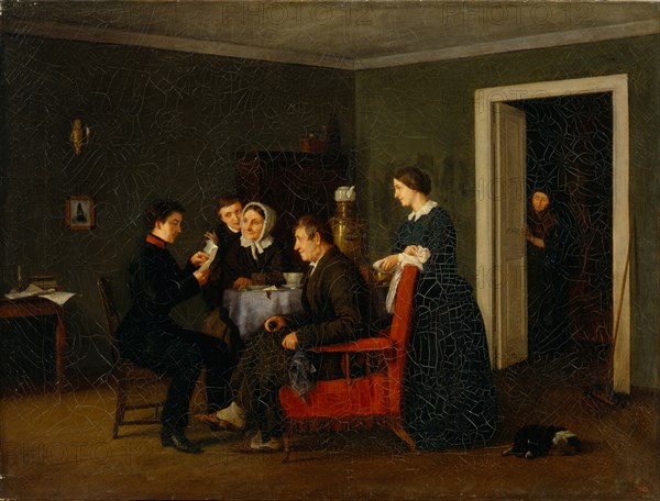 Joyful Letter, 1858. Artist: Popov, Andrei Andreyevich (1832-1896)