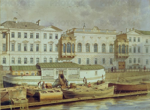 Naryshkin Palace on the Fontanka river, Mid of the 19th cen.. Artist: Premazzi, Ludwig (Luigi) (1814-1891)