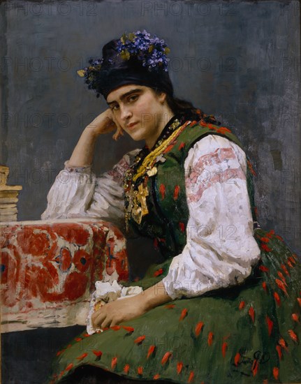 Portrait of Sofia Dragomirova-Lukomskaya, 1889. Artist: Repin, Ilya Yefimovich (1844-1930)