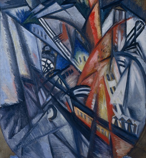 Fire in the City, 1913. Artist: Rozanova, Olga Vladimirovna (1886-1918)