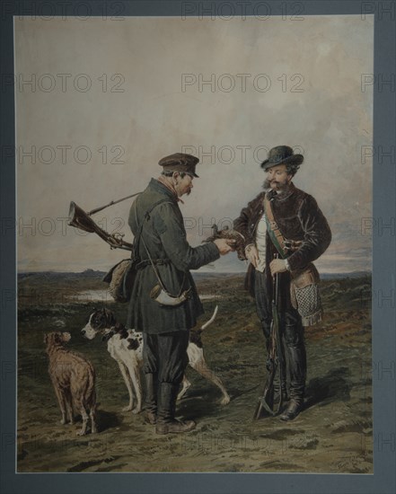 Hunters, 1864. Artist: Sokolov, Pyotr Petrovich (1821-1899)