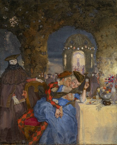 Rendezvous, c. 1918. Artist: Somov, Konstantin Andreyevich (1869-1939)