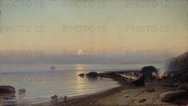 On the seashore, 1882. Artist: Sudkovsky, Rufim Gavrilovich (1850-1885)