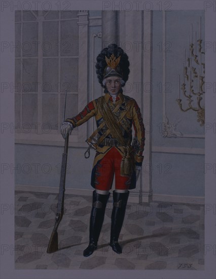Officer of the Life Guards Cavalry Regiment in 1764-1796, Early 1840s. Artist: Terebenev, Mikhail Ivanovich (1795-1864)