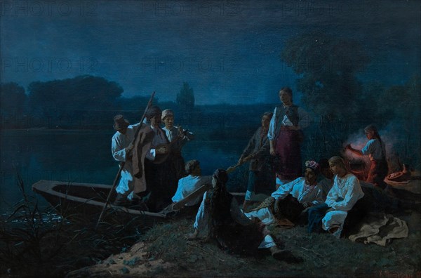 The night before Pentecost in the Ukraine, 1878. Artist: Trutovsky, Konstantin Alexandrovich (1826-1893)