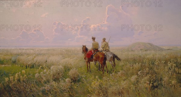 Cossacks in the Steppe, 1900s. Artist: Vasilkovsky, Sergei Ivanovich (1854-1917)