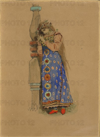Kupava. Costume design for the opera Snow Maiden by N. Rimsky-Korsakov, 1885. Artist: Vasnetsov, Viktor Mikhaylovich (1848-1926)