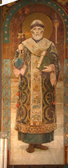 Saint Philip, Metropolitan of Moscow, 1885-1896. Artist: Vasnetsov, Viktor Mikhaylovich (1848-1926)