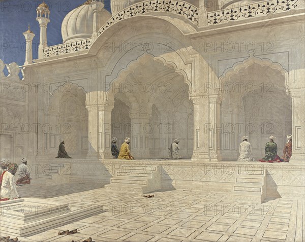 The Pearl Mosque (Moti Masjid), Delhi, 1880s. Artist: Vereshchagin, Vasili Vasilyevich (1842-1904)