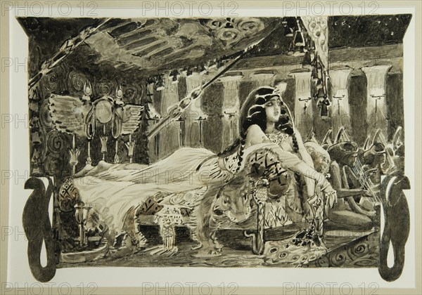 Cleopatra on bed, 1899. Artist: Vrubel, Mikhail Alexandrovich (1856-1910)