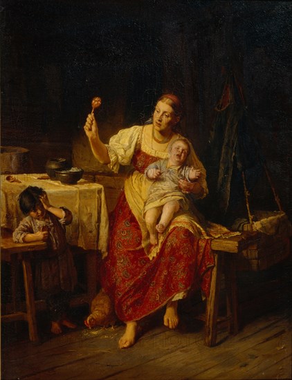 The Stepmother, 1874. Artist: Zhuravlev, Firs Sergeevich (1836-1901)