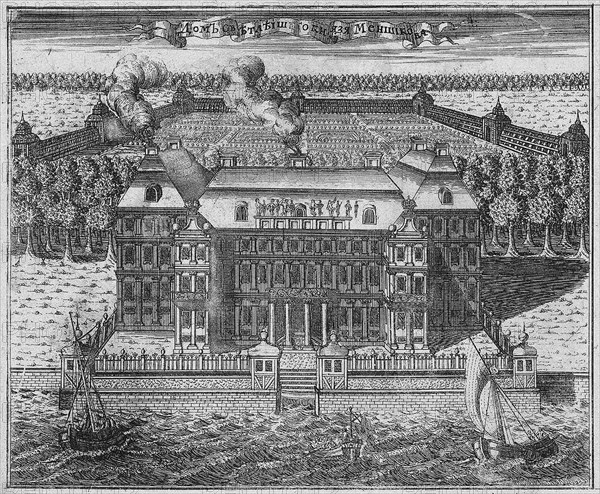 The Mansion of Prince Alexander Danilovich Menshikov, Generalissimo, Prince of the Holy Roman Empire and Duke, 1717. Artist: Zubov, Alexei Fyodorovich (1682-after 1750)