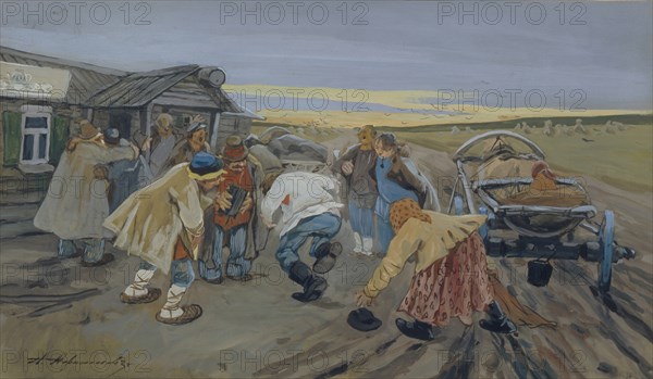 Before a Tavern. Artist: Afanasyev, Aleksei Fyodorovich (1850-1920)