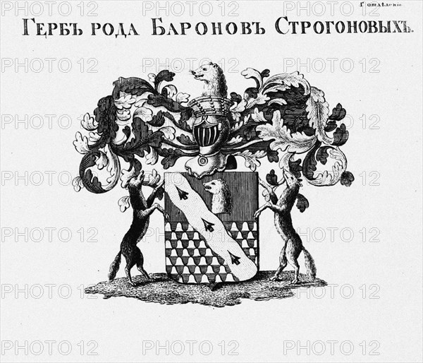 The coat of arms of the Stroganov House. Artist: Anonymous