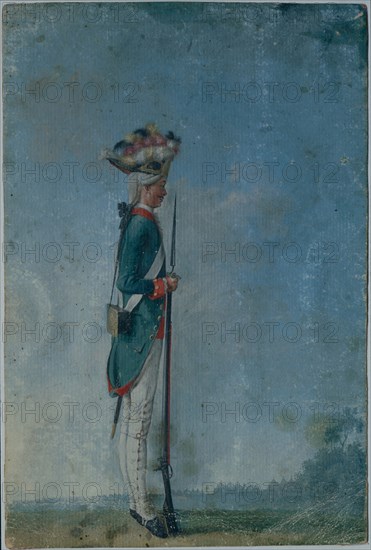 Grenadier of the Preobrazhensky Regiment, End of 1770s. Artist: Anonymous