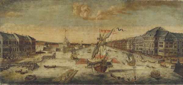 View of the Neva River banks, 1753. Artist: Anonymous, 18th century