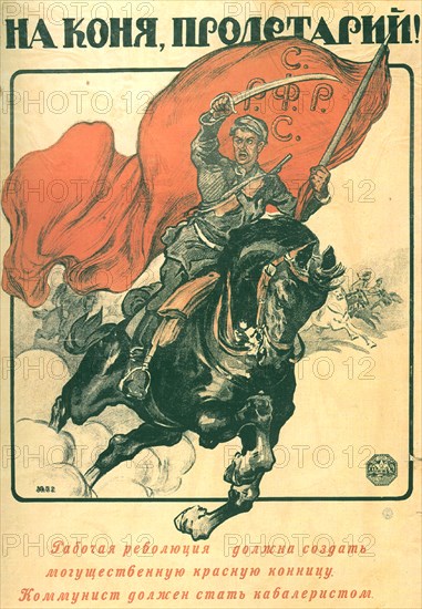 To Horse, proletarian! (Poster), 1918. Artist: Apsit, Alexander Petrovich (1880-1944)