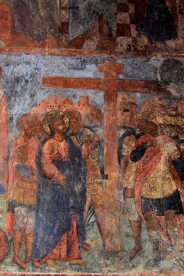 Fresco in the Cathedral of Our Lady of the Sign, Novgorod, Early 18th cen.. Artist: Bakhmatov, Ivan Yakovlevich (active Early 18th cen.)