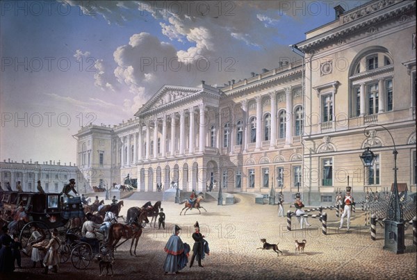 The Old Michael Palace in Saint Petersburg, 1832. Artist: Beggrov, Karl Petrovich (1799-1875)