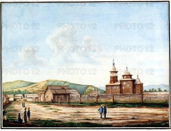 Church in Chita, 1829-1839. Artist: Bestuzhev, Nikolai Alexandrovich (1791-1855)