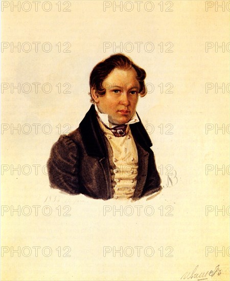 Portrait of Decembrist Vasily Ivashev (1797-1841), 1834. Artist: Bestuzhev, Nikolai Alexandrovich (1791-1855)