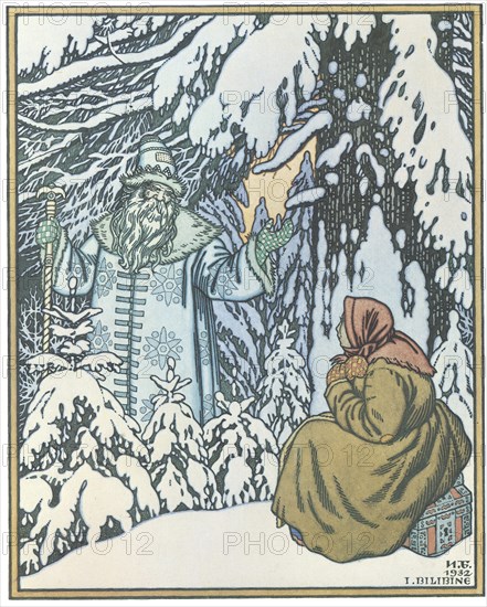 Illustration for the Fairy tale Morozko, 1932. Artist: Bilibin, Ivan Yakovlevich (1876-1942)