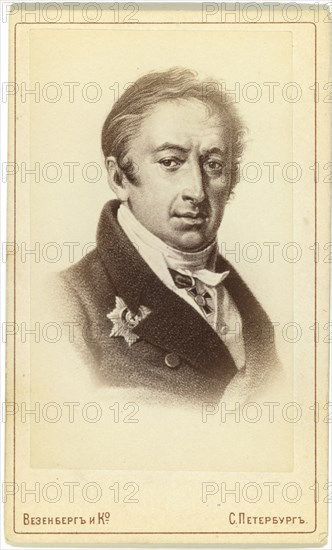 Portrait of the author and Historian Nikolay M. Karamzin (1766-1826). Artist: Borel, Pyotr Fyodorovich (1829-1898)