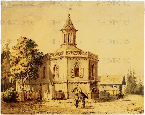 The Dairy Farm Pavilion in the Pavlovsk Park. Artist: Charlemagne, Iosif Ivanovich (1782-1861)