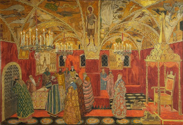 Stage design for the opera Boris Godunov by M. Musorgsky, 1911. Artist: Golovin, Alexander Yakovlevich (1863-1930)